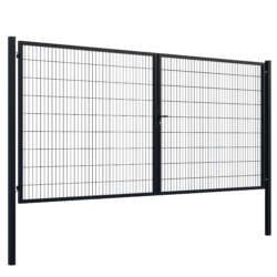 Double Wing  gate Square ZnPVC 4000x1800mm, 80x80mm, black