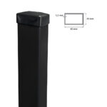 Fence post 60x40mm ZnPVC 2200mm 1,5mm black
