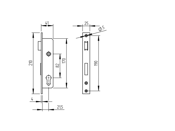 Lock for cylinder JP profile 40x40mm 25,5x82mm - Image 4