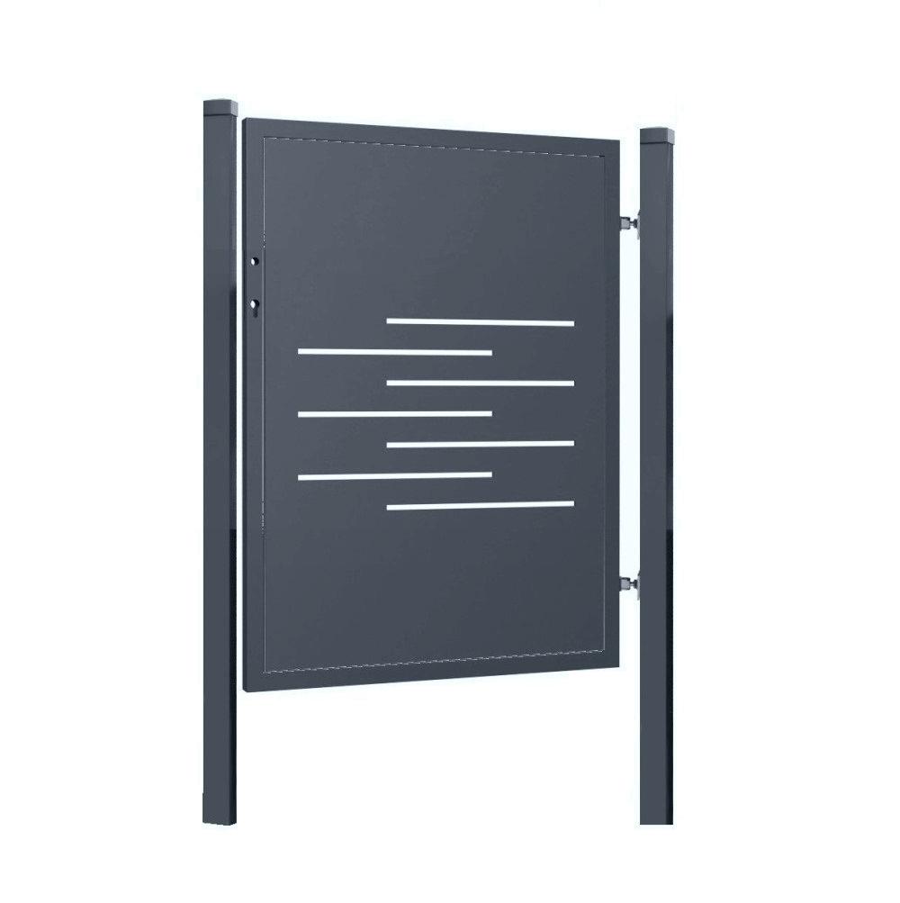 E002115_1 Design single gate LINE 1000x1200mm with posts anthracite matt - Image 1