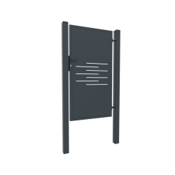 Design single gate LINE 1000x1800mm with posts anthracite matt