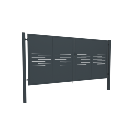 Design double gate LINE 3800x1800mm with posts anthracite matt