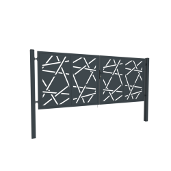 Design double gate HALEN 3800x1200mm with posts anthracite matt