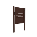 Design single gate LINE 1000x1500mm with posts brown matt
