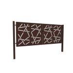 Design double gate HALEN 3800x1500mm with posts brown matt
