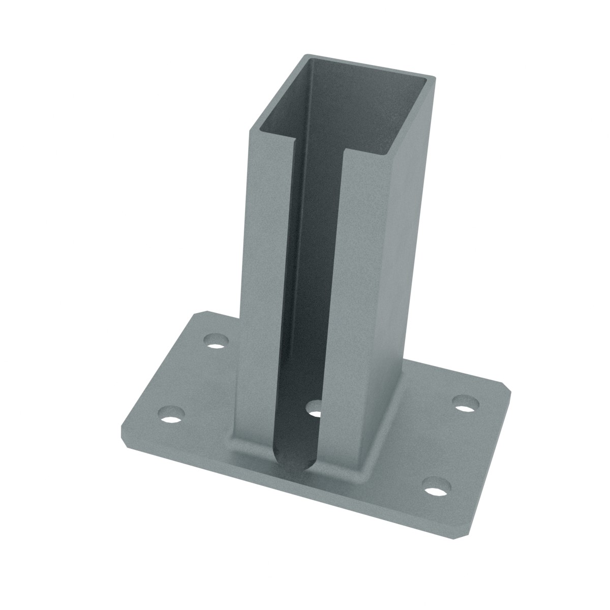 E002084_1 Post base ZnPVC 60x80mm zinc - Image 1
