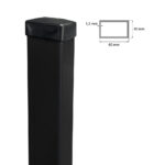 Fence post 60x40mm ZnPVC 2500mm 1,5mm black