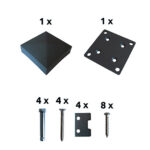 Post base Al with accessories anthracite 110x110mm