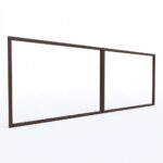 Frame for double-wing gate 4000x1500mm aluminum brown