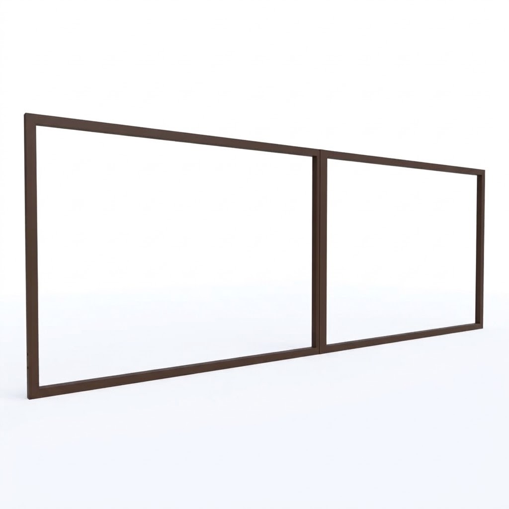E002185_1 Frame for double-wing gate 4000x1500mm aluminum brown - Image 1