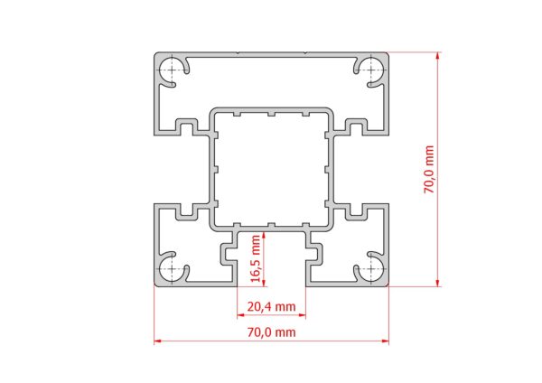 Aluminum post 70x70mm, 1850mm, brown - Image 2